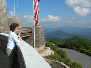 Brasstown Bald looking out with woman