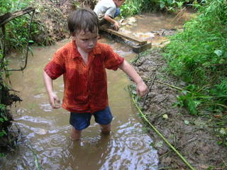 Boys in stream